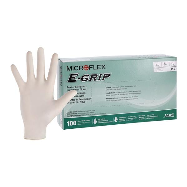 MICROFLEX E-Grip Latex Exam Gloves X-Large Natural Non-Sterile 100/Bx