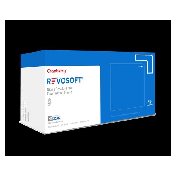 RevoSoft Nitrile Exam Gloves Medium Standard Blue Non-Sterile, 10 BX/CA