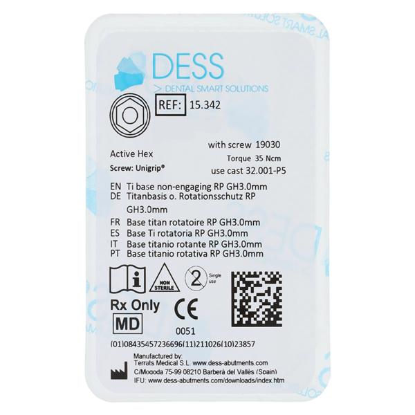 Base Titanium Non-Engaging 4.3/5.0 Nobel Active Ea