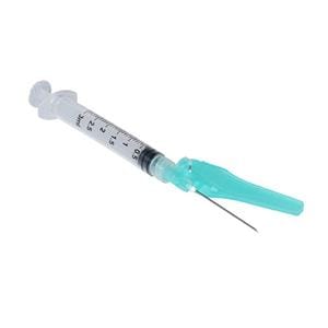 Sol-Care Luer Lock Syringe/Needle 23gx1" 1mL Safety Device Low Dead Space 50/Bx