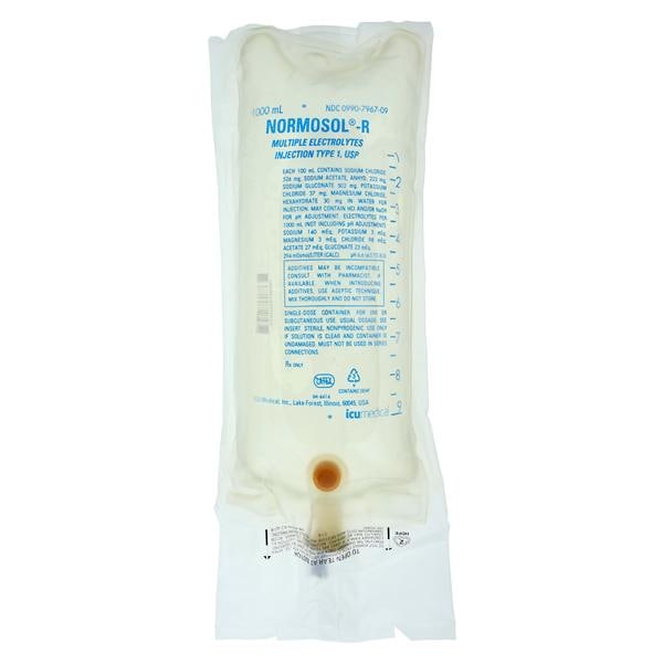 Solution Bag Normosol-R 1000mL Flexible Container DEHP 12/Case