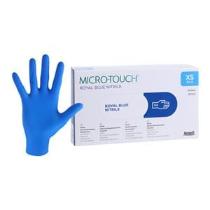MICRO-TOUCH Royal Blue Nitrile Exam Gloves X-Small Royal Blue Non-Sterile 100/Bx