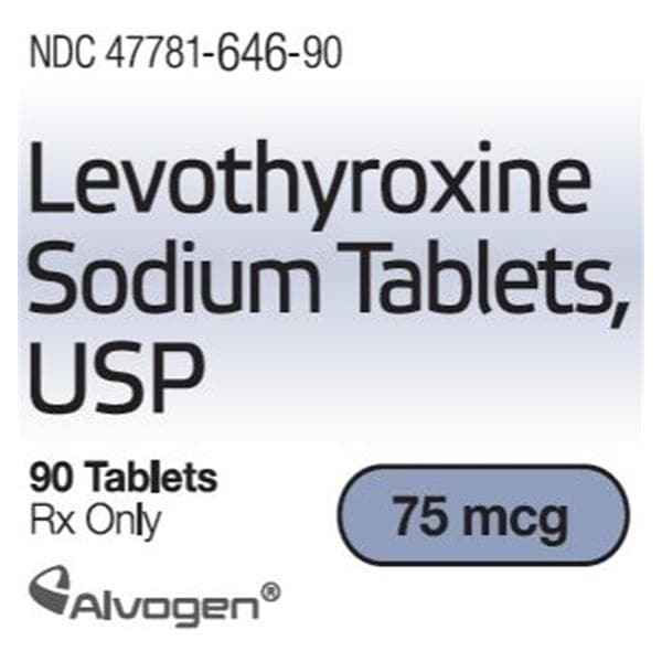 Levothyroxine Sodium Tablets 75mcg Bottle 90/Bottle Each