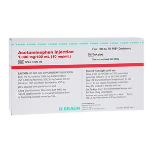 Acetaminophen Injection 10mg/mL Bag 100mL 24/Package