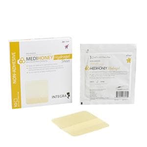 MediHoney Honey Hydrogel Dressing 4.3x4.3" Sterile Square Sheet NAdhs 50/Ca