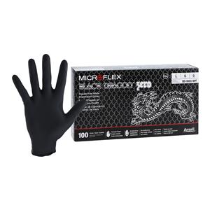 MICROFLEX Black Dragon Zero Nitrile Exam Gloves Large Black Non-Sterile
