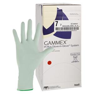 Gammex PI Plus Glove-in-Glove System PI Surgical Gloves 7 Wht/Grn 50/Bx, 4 BX/CA
