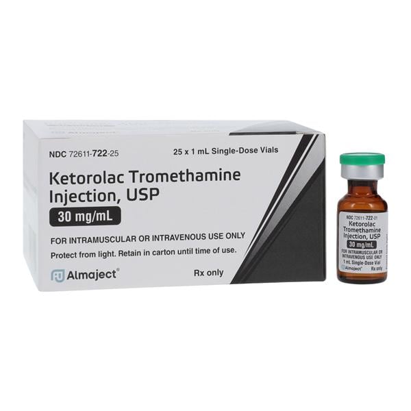 Ketorolac Tromethamine IM/IV Injection 30mg/mL SDV 1mL 25/Package