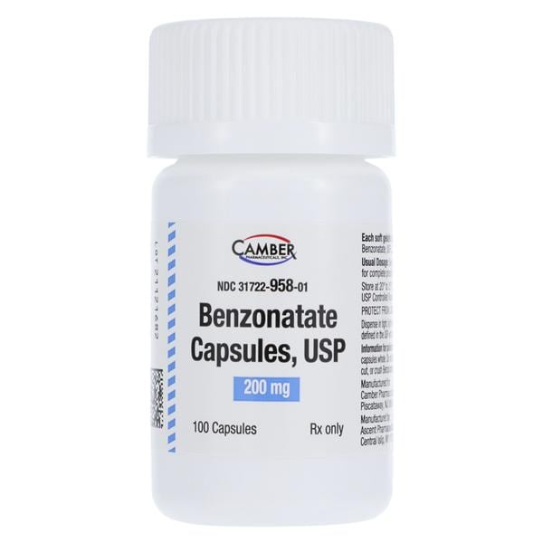 Benzonatate Capsules 200mg Bottle 100/Bottle Each