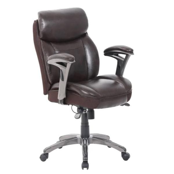 Serta Smart Layers Siena Bonded Leather Mid-Back Manager's Chair Brown Ea