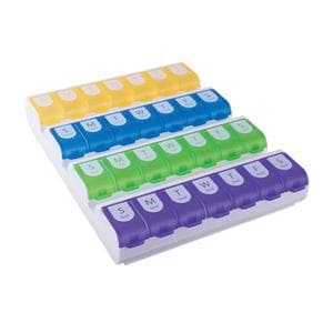Ezy-Dose Pill Organizer Weekly/Large Contoured Reusable 6/Pk