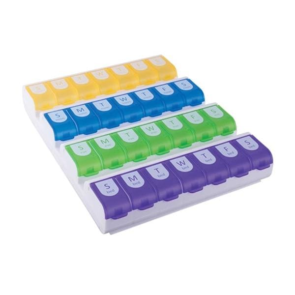 Ezy-Dose Pill Organizer Weekly/Large Contoured Reusable 6/Pk