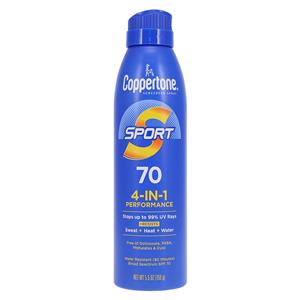 Coppertone Sport Sunscreen Spray Fragrance Free Adult 5.5oz Water Resistant Ea, 12 EA/CA
