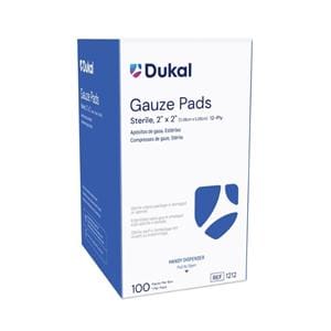 100% Woven Cotton Gauze Pad 2x2" 12 Ply Sterile