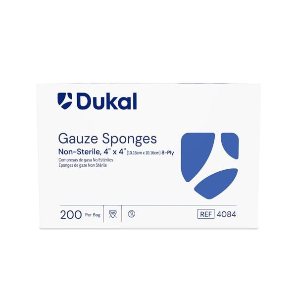 100% Woven Cotton Gauze Sponge 4x4" 8 Ply Non-Sterile LF, 20 PK/CA