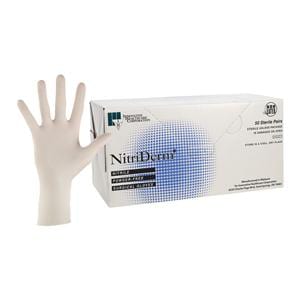 NitriDerm Nitrile Surgical Gloves 7 White 50Pr/Bx, 4 BX/CA