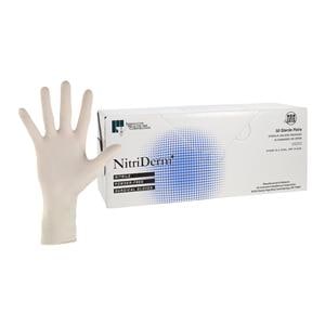 NitriDerm Nitrile Surgical Gloves 7.5 White 50Pr/Bx, 4 BX/CA