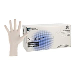 NitriDerm Nitrile Surgical Gloves 8 White 50Pr/Bx, 4 BX/CA