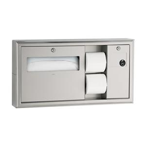 Toilet Tissue / Seat Cover Dispenser Satin Finish Ea