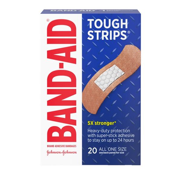 Band-Aid Tough-Strips Waterproof Bandage Fabric 1x3.25" Tan Sterile 400/Ca