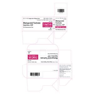 Metoprolol Tartrate Injection 1mg/mL SDV 5mL 10/Package