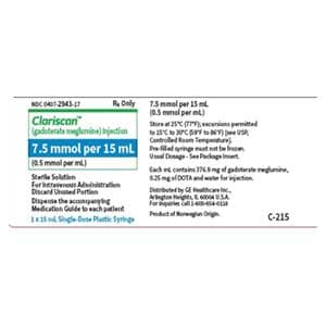 Clariscan Injection 0.5mmol/mL Prefilled Syringe 15mL 10/Package