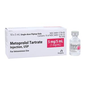 Metoprolol Tartrate Injection 1mg/mL SDV 5mL 10/Package