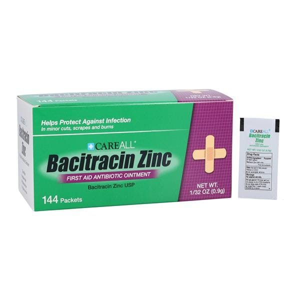 Bacitracin Zinc Ointment 500u/gm 0.9gm Foil Pack 144/Bx