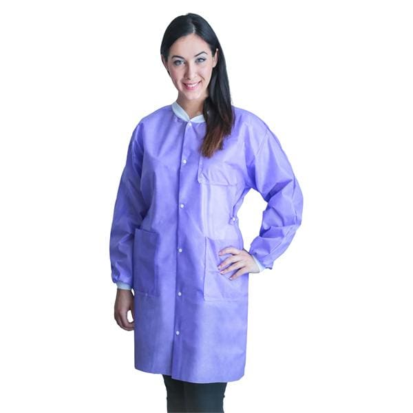 FitMe PPE Lab Coat Not Rated SMS Large Lavender 10/Bg