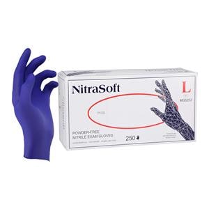 NitraSoft Nitrile Exam Gloves Large Cobalt Blue Non-Sterile 2500/Ca