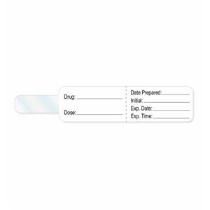 Flag Label Blank Drug White 4x3/4" 1" Core 200/RL