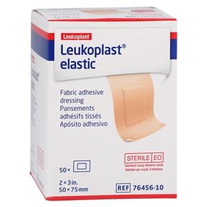 Leukoplast Adhesive Bandage Elastic/Fabric 2x3" Tan Sterile 50/Bx
