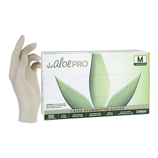 Latex Exam Gloves Medium Natural Non-Sterile, 10 BX/CA