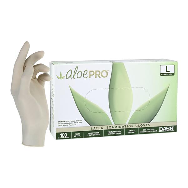 Latex Exam Gloves Large Natural Non-Sterile, 10 BX/CA