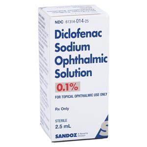 Diclofenac Sodium Ophthalmic Solution 0.10% Bottle 2.5mL Each