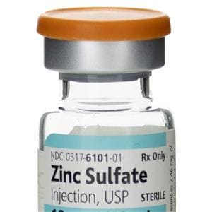 Zinc Sulfate Injection 1mg/mL Preservative Free SDV 10mL 25/Package
