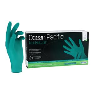 Ocean Pacific NeoNatural Polychloroprene Exam Gloves Lg Emerald Green NS 100/Bx, 10 BX/CA