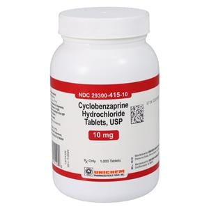 Cyclobenzaprine HCl Tablets 10mg Bottle 1000/Bottle Each