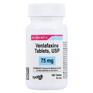 Venlafaxine HCl Tablets 75mg Bottle 100/Bottle Each