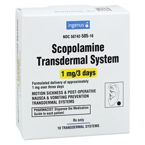 Scopolamine Transdermal System 1mg/3 Days Carton 10/Package
