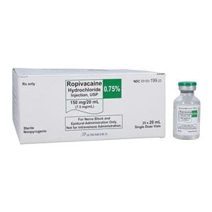 Ropivacaine HCl Injection 0.75 7.5mg/mL Preservative Free SDV 20m...