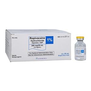 Ropivacaine HCl Injection 1% 10mg/mL Preservative Free SDV 20mL 2...