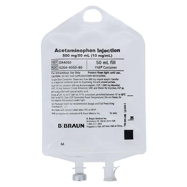 Acetaminophen Injection 10mg/mL Bag 50mL 24/Package