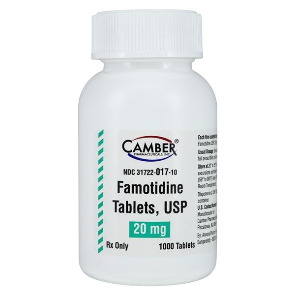 Famotidine Tablets 20mg Bottle 1000/Bottle Each