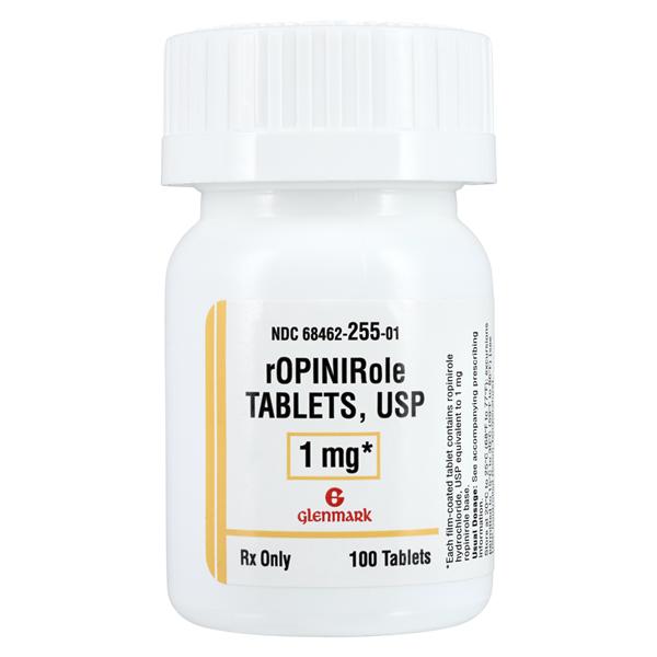 Ropinirole HCl Tablets 1mg Bottle 100/Bottle Each