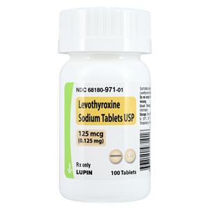 Levothyroxine Sodium Tablets 0.125mg Bottle 100/Bottle Each