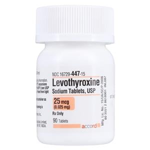 Levothyroxine Sodium Tablets 0.025mg Bottle 90/Bottle Each