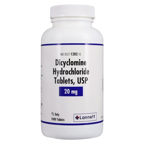 Dicyclomine HCl Tablets 20mg Bottle 1000/Bt
