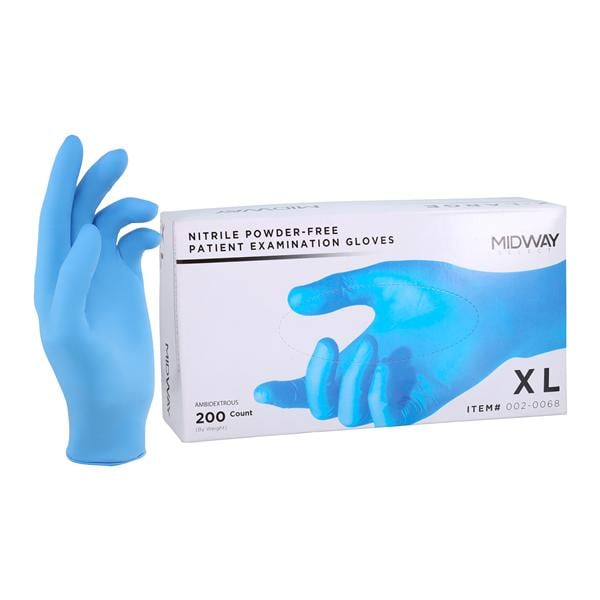 Nitrile Exam Gloves X-Large Blue Non-Sterile 200/Bx