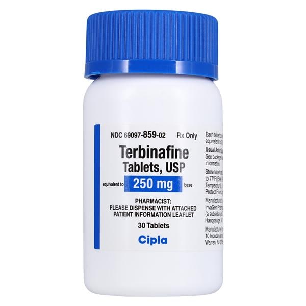 Terbinafine HCl Tablets 250mg Bottle 30/Bottle Each